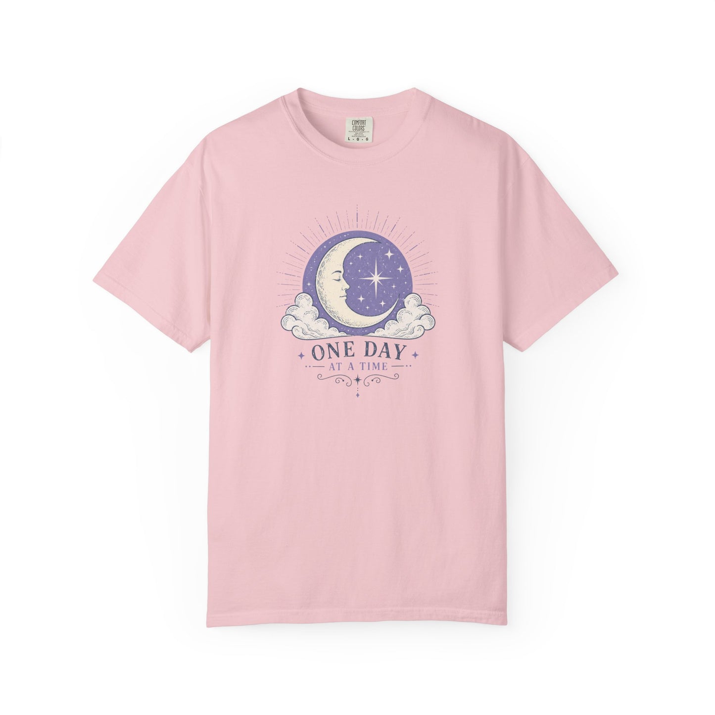 One Day At A Time T-Shirt | Celestial Moon Boho Graphic Tee