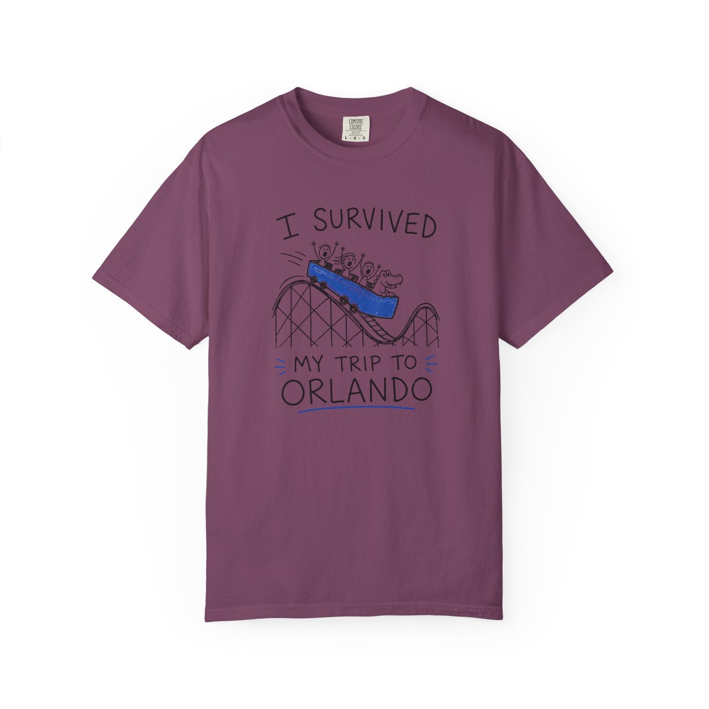 I Survived My Trip To Orlando T-Shirt | Funny Roller Coaster Vacation Graphic Tee