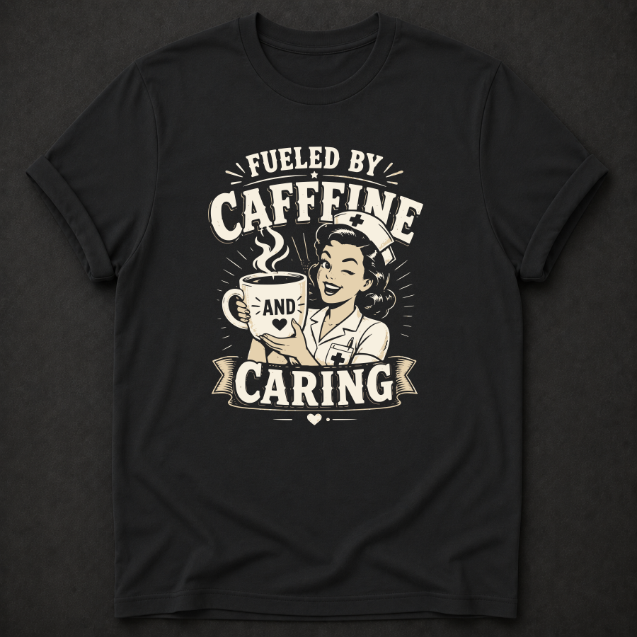Fueled by Caffeine and Caring Nurse T-Shirt