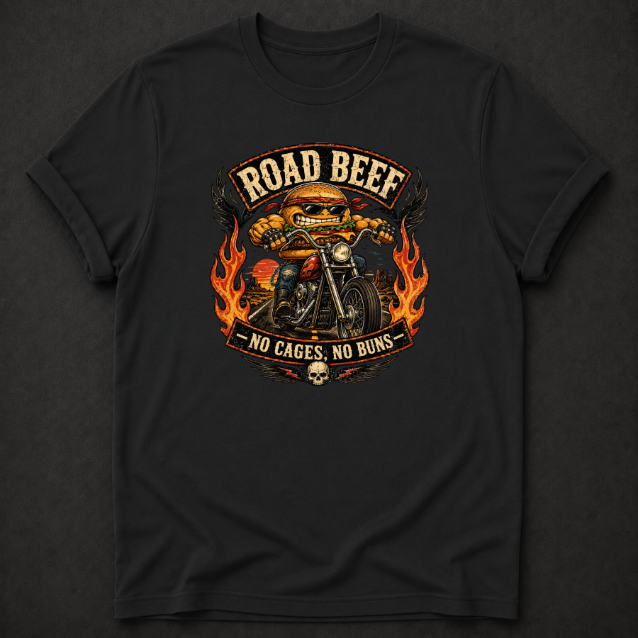 Road Beef: No Cages, No Buns Tee