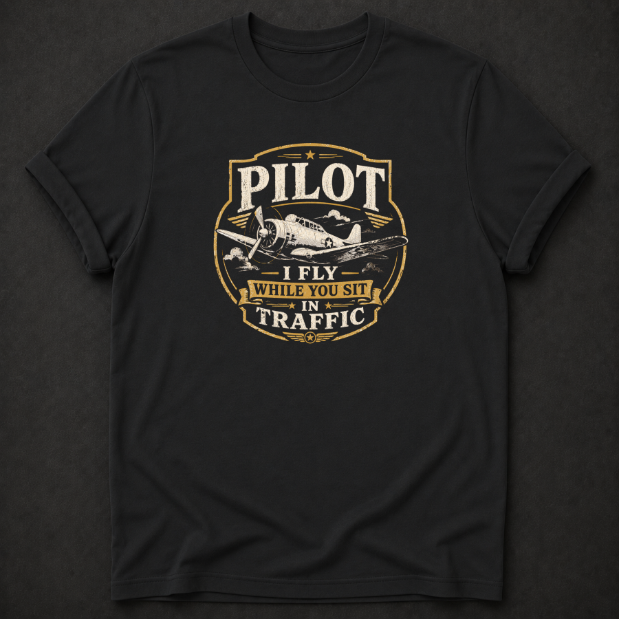 Funny Pilot T-Shirt | I Fly While You Sit In Traffic
