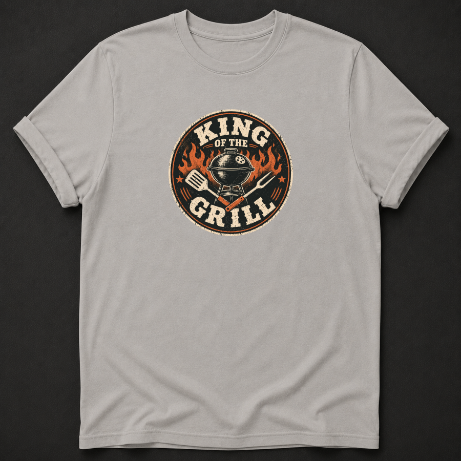 King Of The Grill T-Shirt - BBQ Dad Grilling Graphic Tee