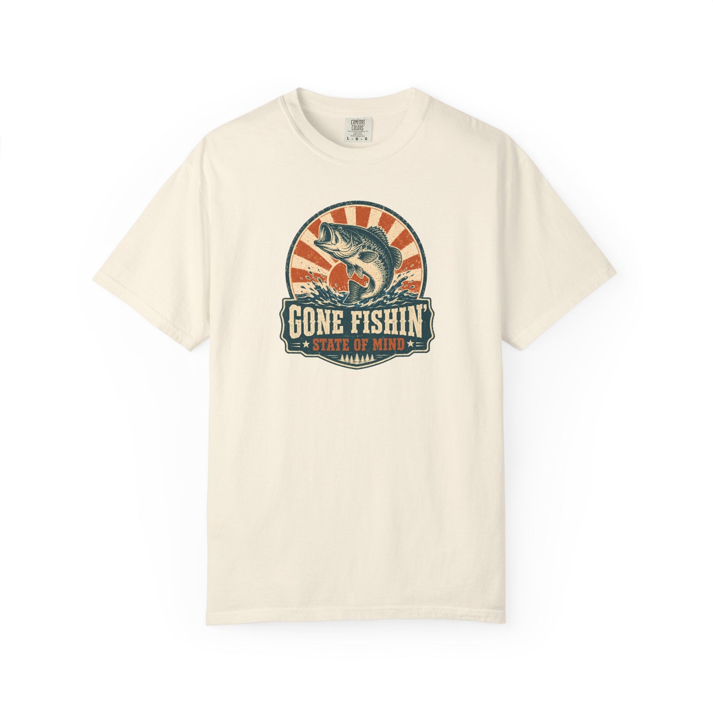 Gone Fishin' State Of Mind T-Shirt | Vintage Fishing Badge Graphic Tee