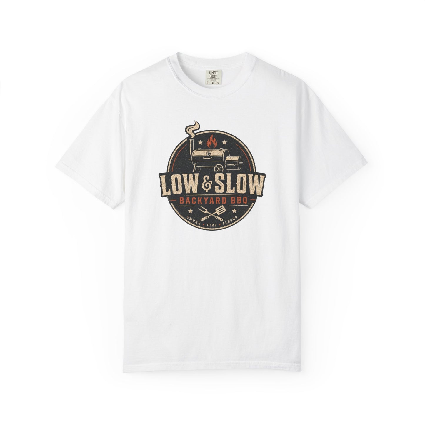 Low and Slow Backyard BBQ T-Shirt | Vintage Smoker Pitmaster Graphic Tee