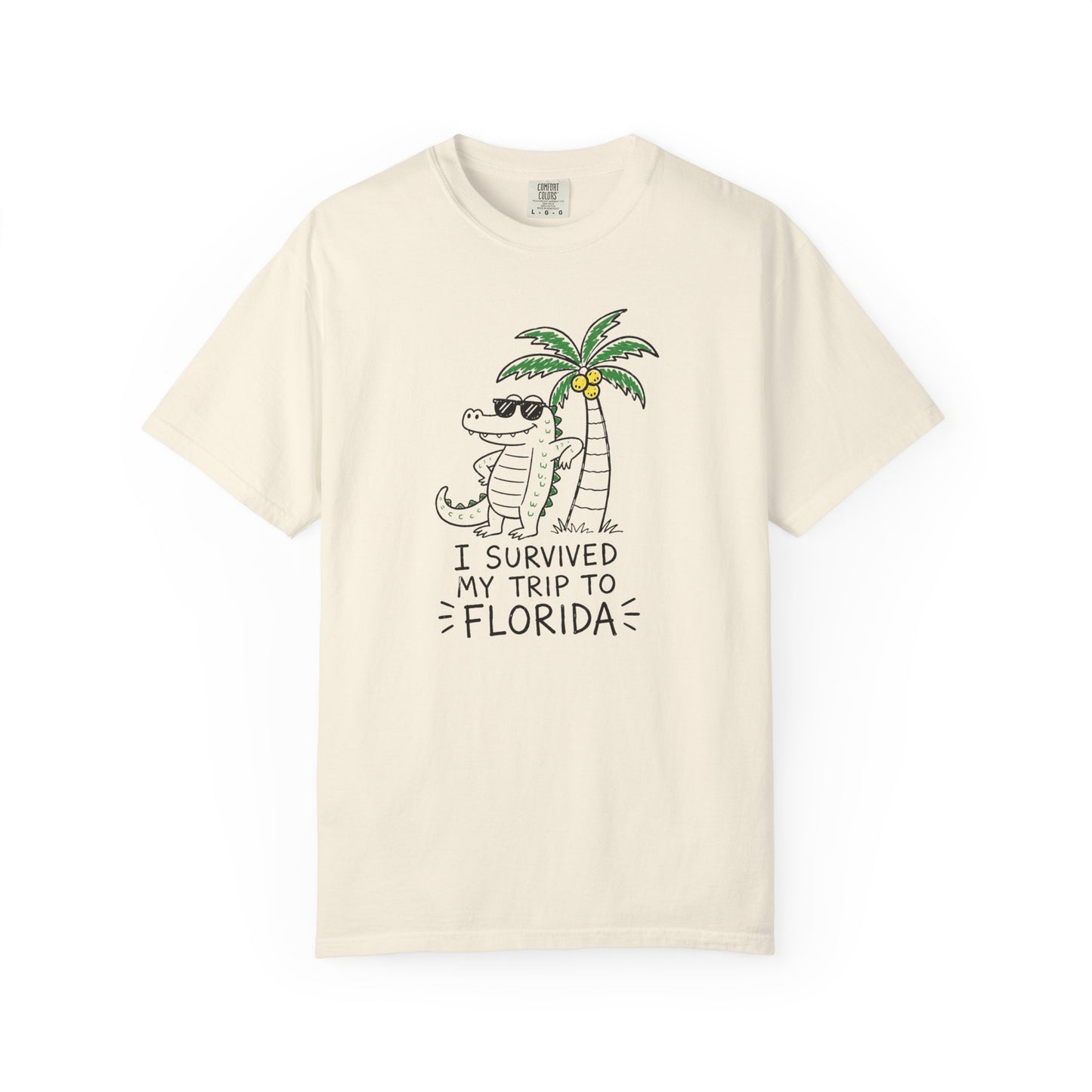 I Survived My Trip To Florida T-Shirt | Funny Alligator Vacation Graphic Tee
