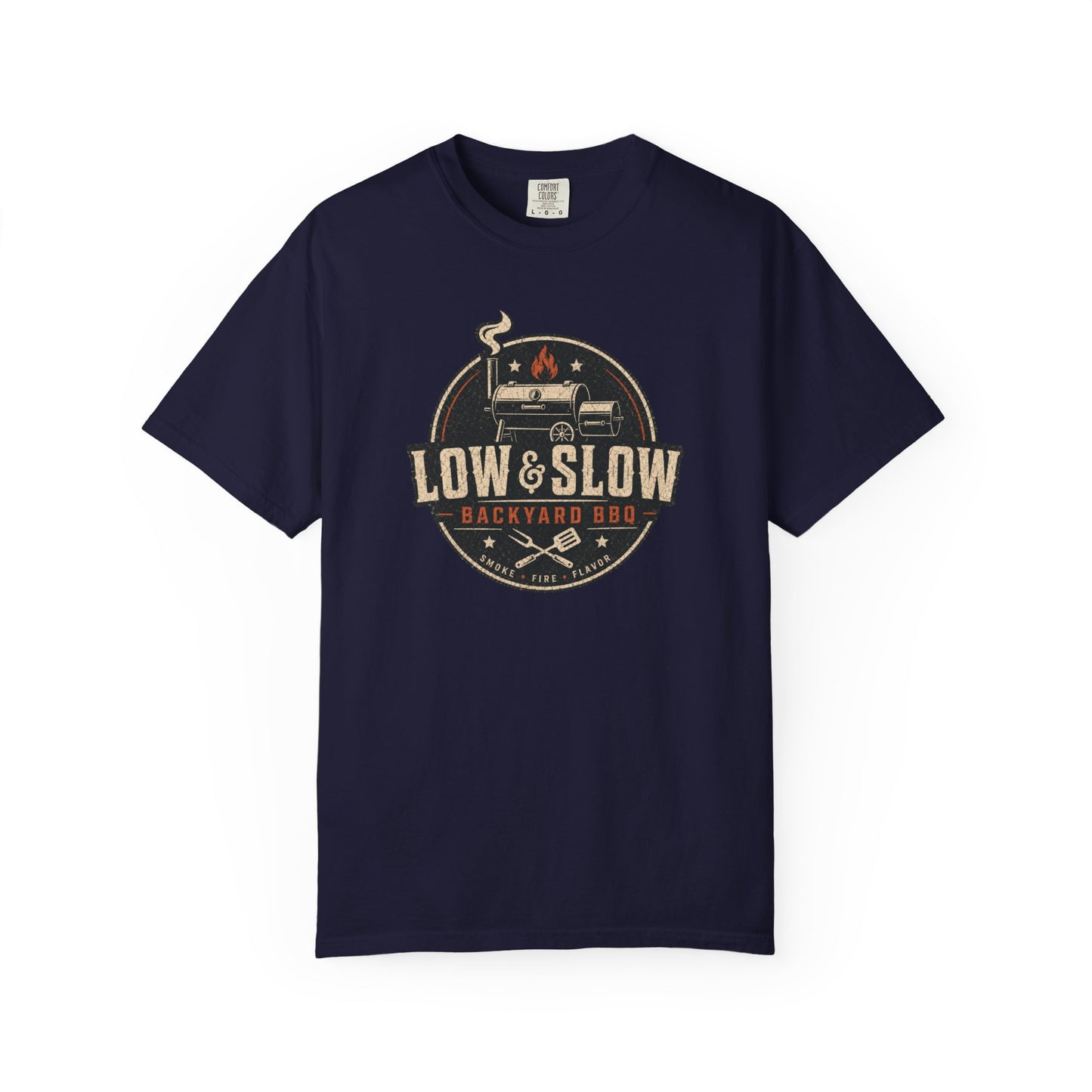 Low and Slow Backyard BBQ T-Shirt | Vintage Smoker Pitmaster Graphic Tee