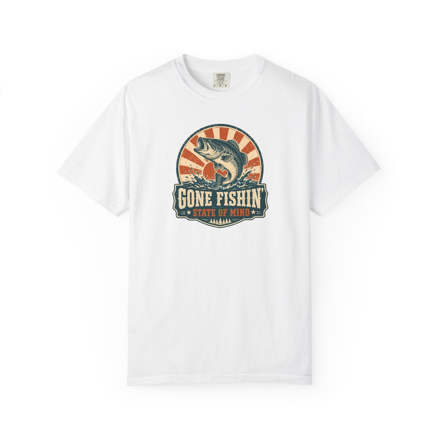 Gone Fishin' State Of Mind T-Shirt | Vintage Fishing Badge Graphic Tee