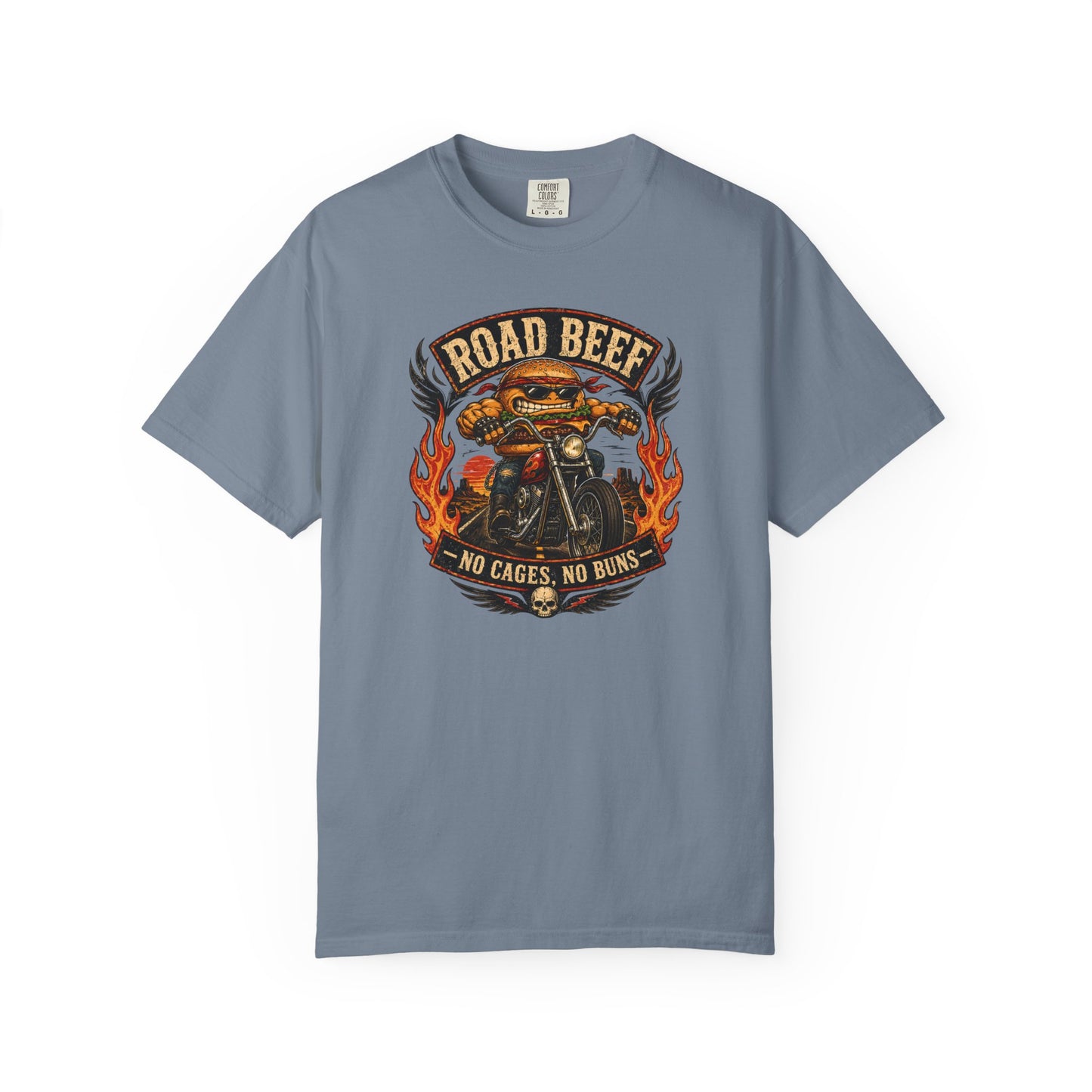 Road Beef Motorcycle Shirt – Funny Biker Cow Graphic Tee
