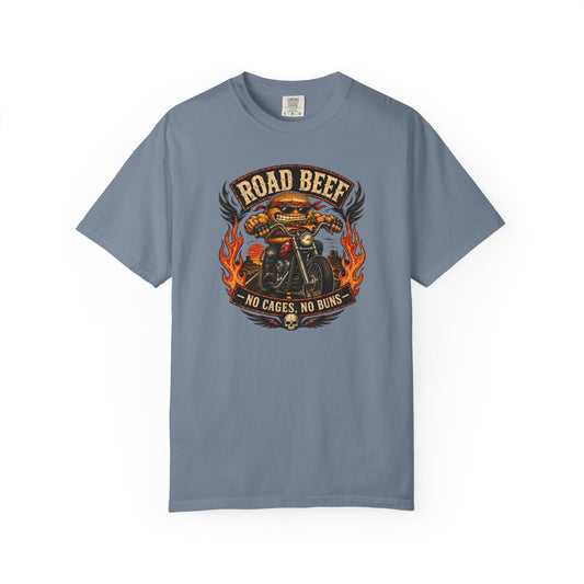 Road Beef Motorcycle T-Shirt product mockup