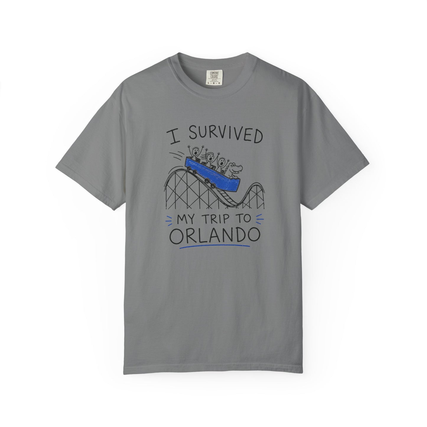 I Survived My Trip To Orlando T-Shirt | Funny Roller Coaster Vacation Graphic Tee