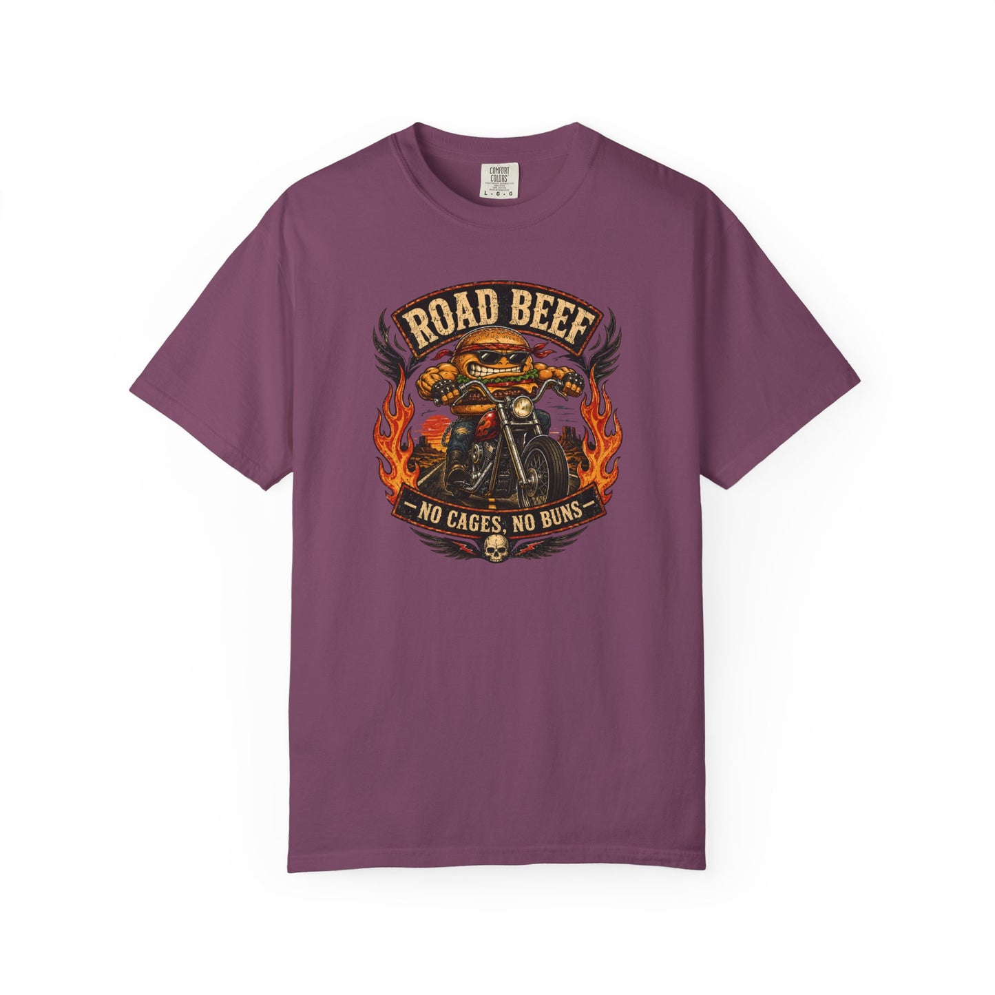 Road Beef Motorcycle Shirt – Funny Biker Cow Graphic Tee
