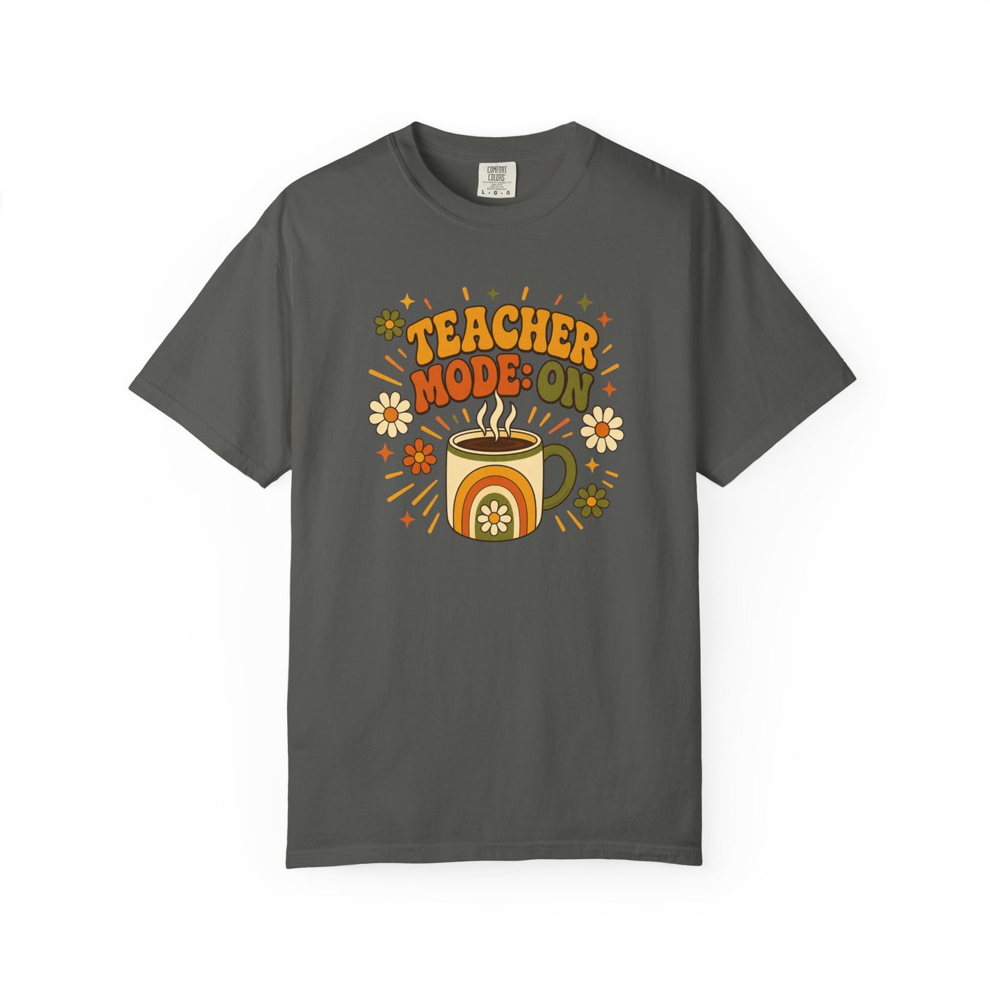 Teacher Mode On T-Shirt — Retro Coffee Teacher Shirt
