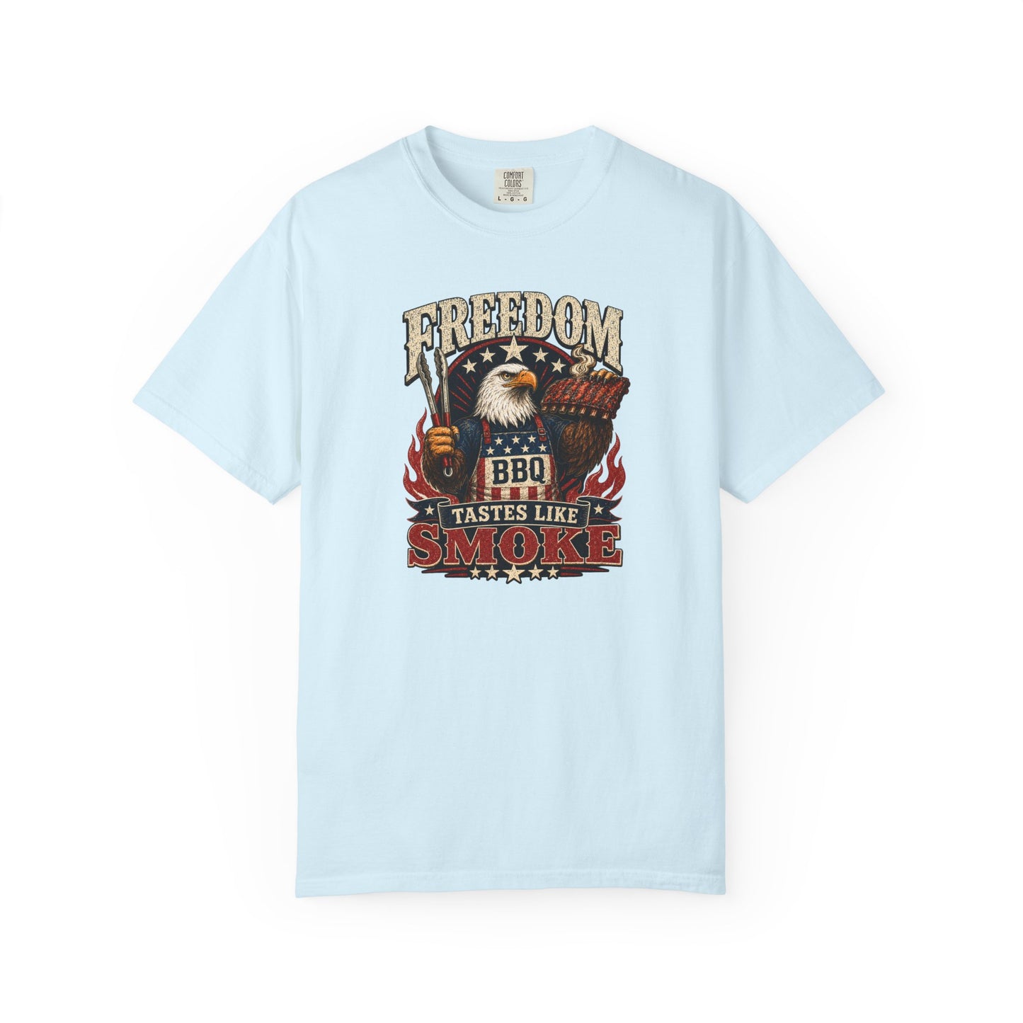 Freedom Tastes Like Smoke T-Shirt | Patriotic BBQ American Eagle Graphic Tee