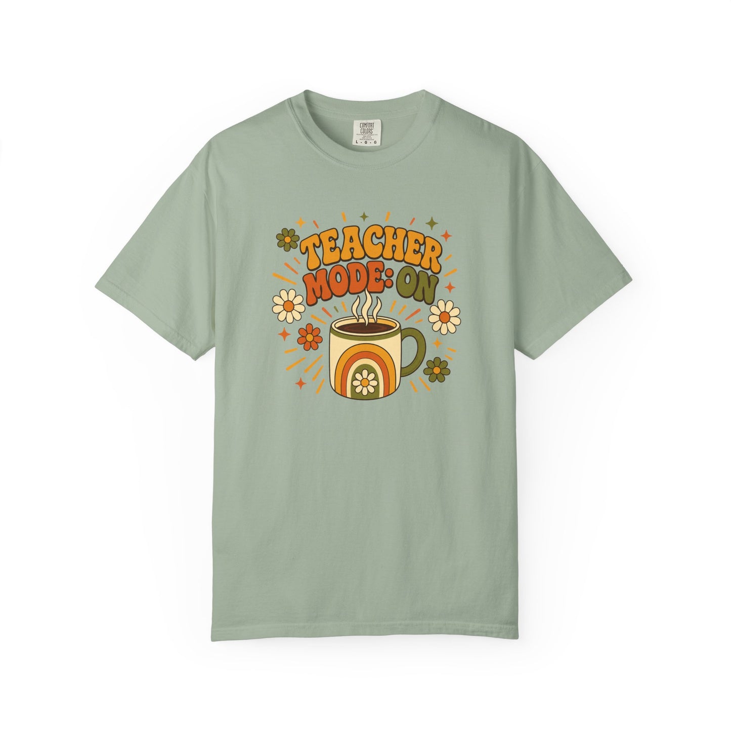Teacher Mode On T-Shirt — Retro Coffee Teacher Shirt