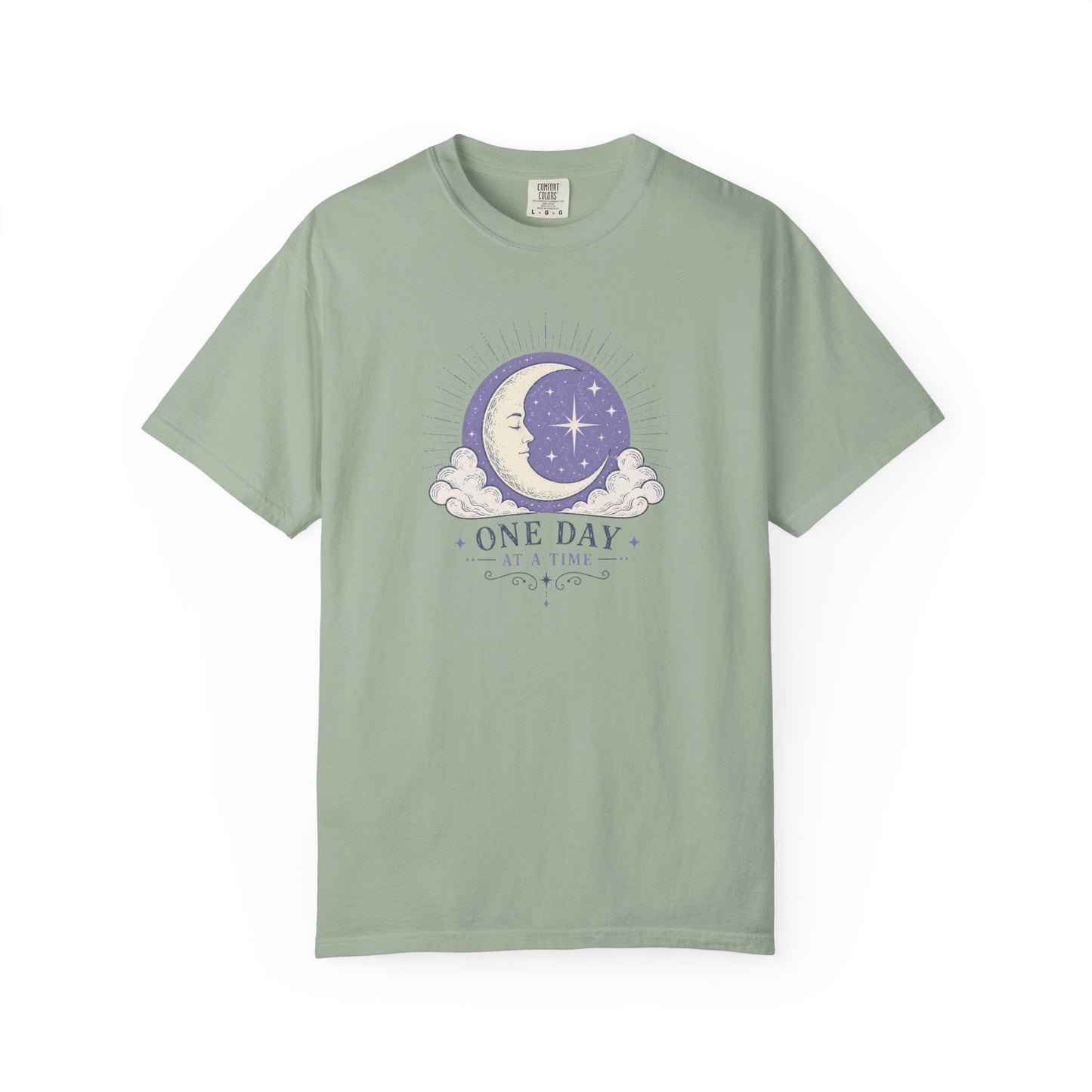One Day At A Time T-Shirt | Celestial Moon Boho Graphic Tee