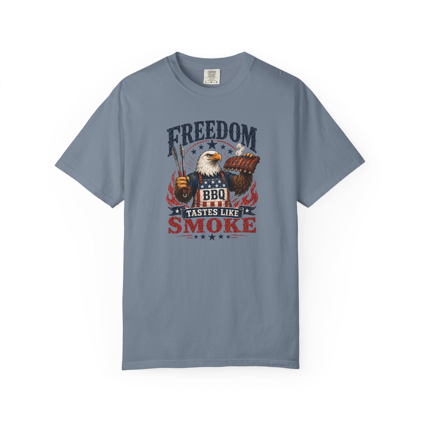 Freedom Tastes Like Smoke Shirt – Patriotic BBQ Eagle T-Shirt