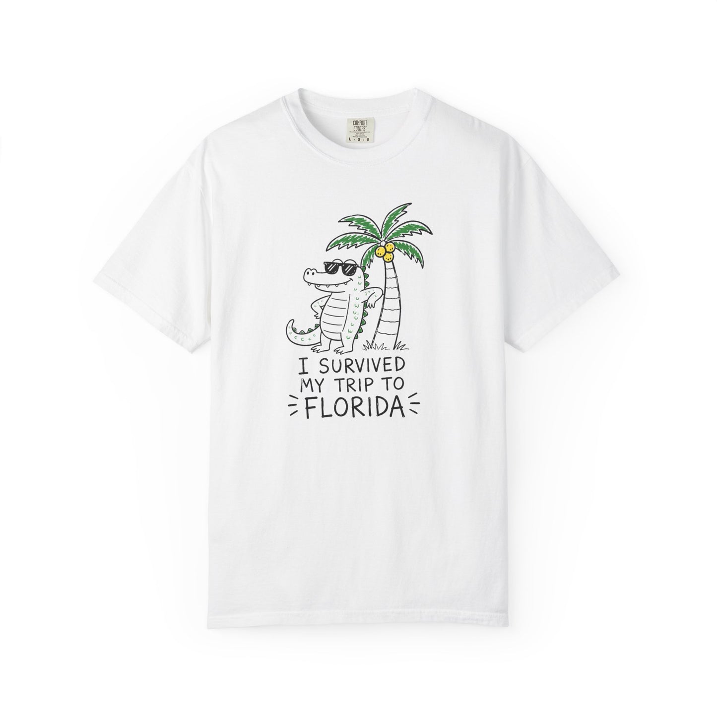 I Survived My Trip To Florida T-Shirt | Funny Alligator Vacation Graphic Tee