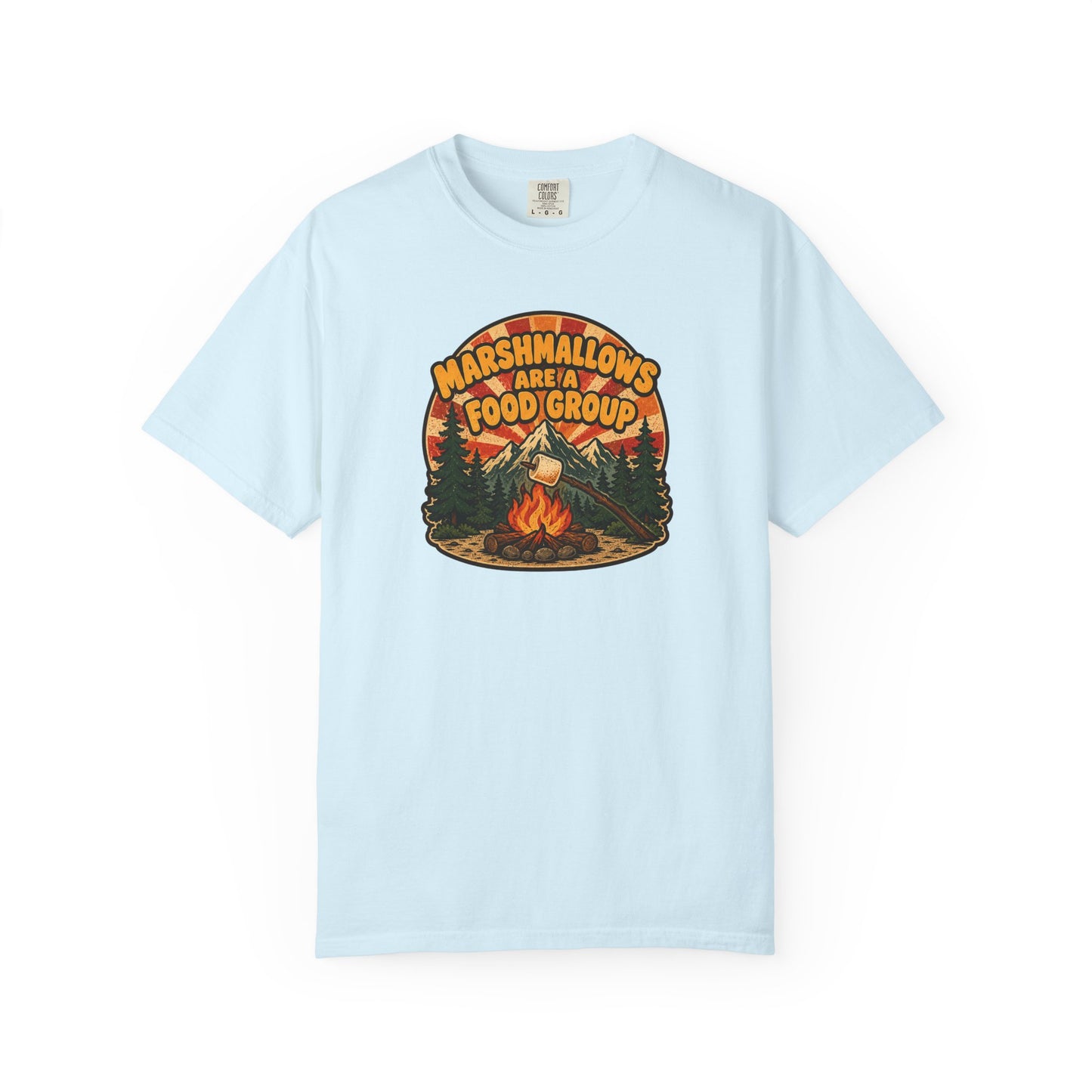 Marshmallows Are A Food Group T-Shirt | Funny Camping Campfire Graphic Tee
