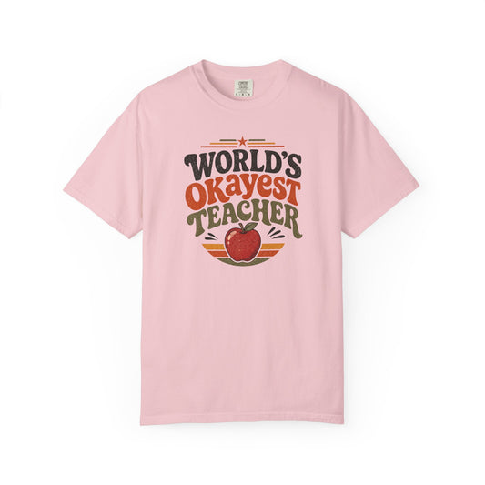 World’s Okayest Teacher T-Shirt product mockup
