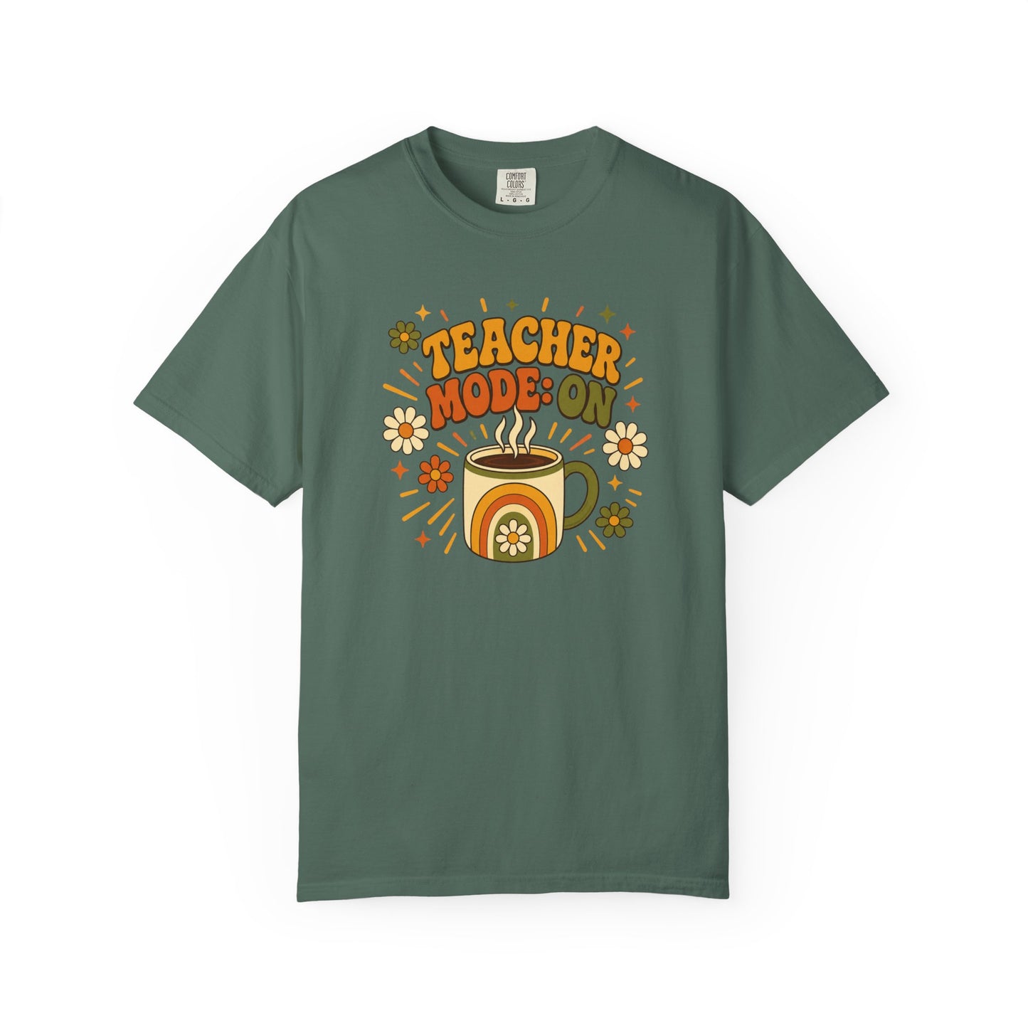 Teacher Mode On T-Shirt — Retro Coffee Teacher Shirt