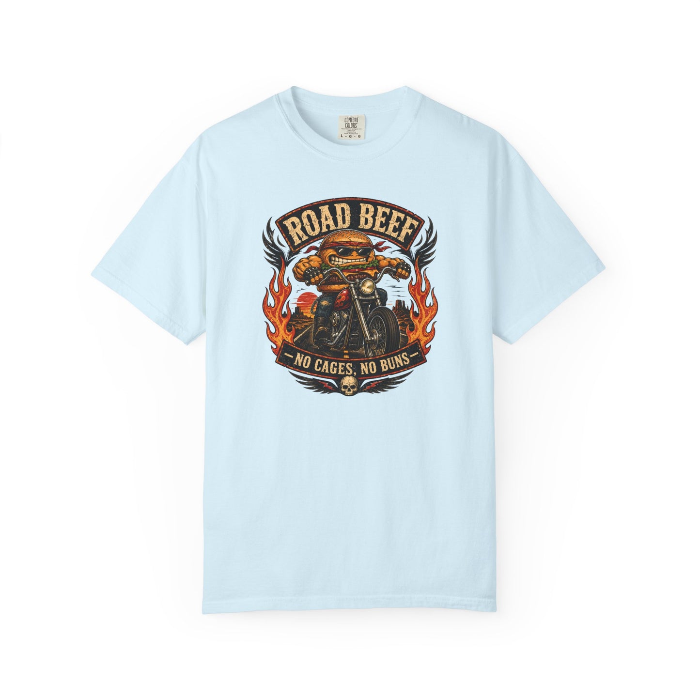 Road Beef Motorcycle Shirt – Funny Biker Cow Graphic Tee
