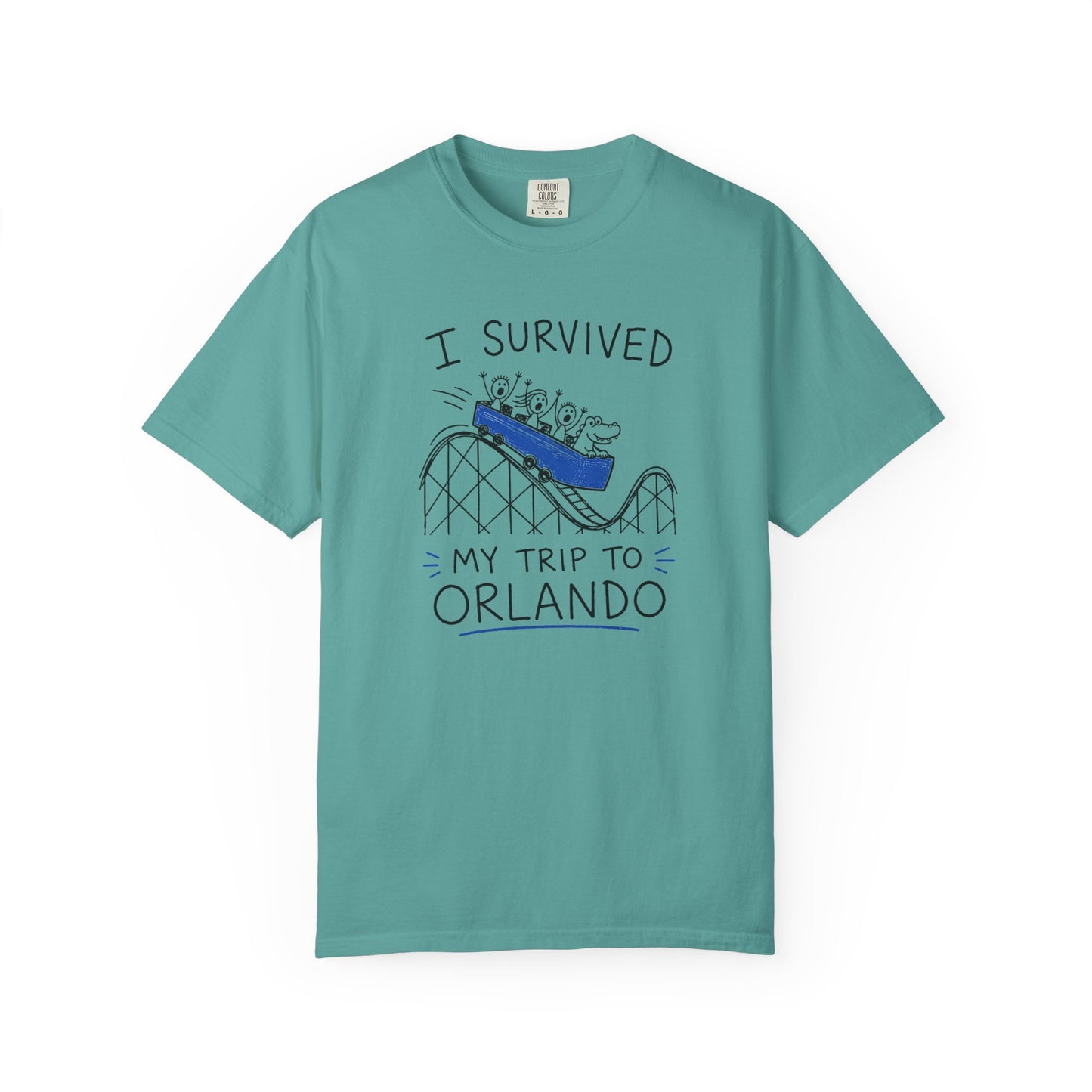 I Survived My Trip To Orlando T-Shirt | Funny Roller Coaster Vacation Graphic Tee