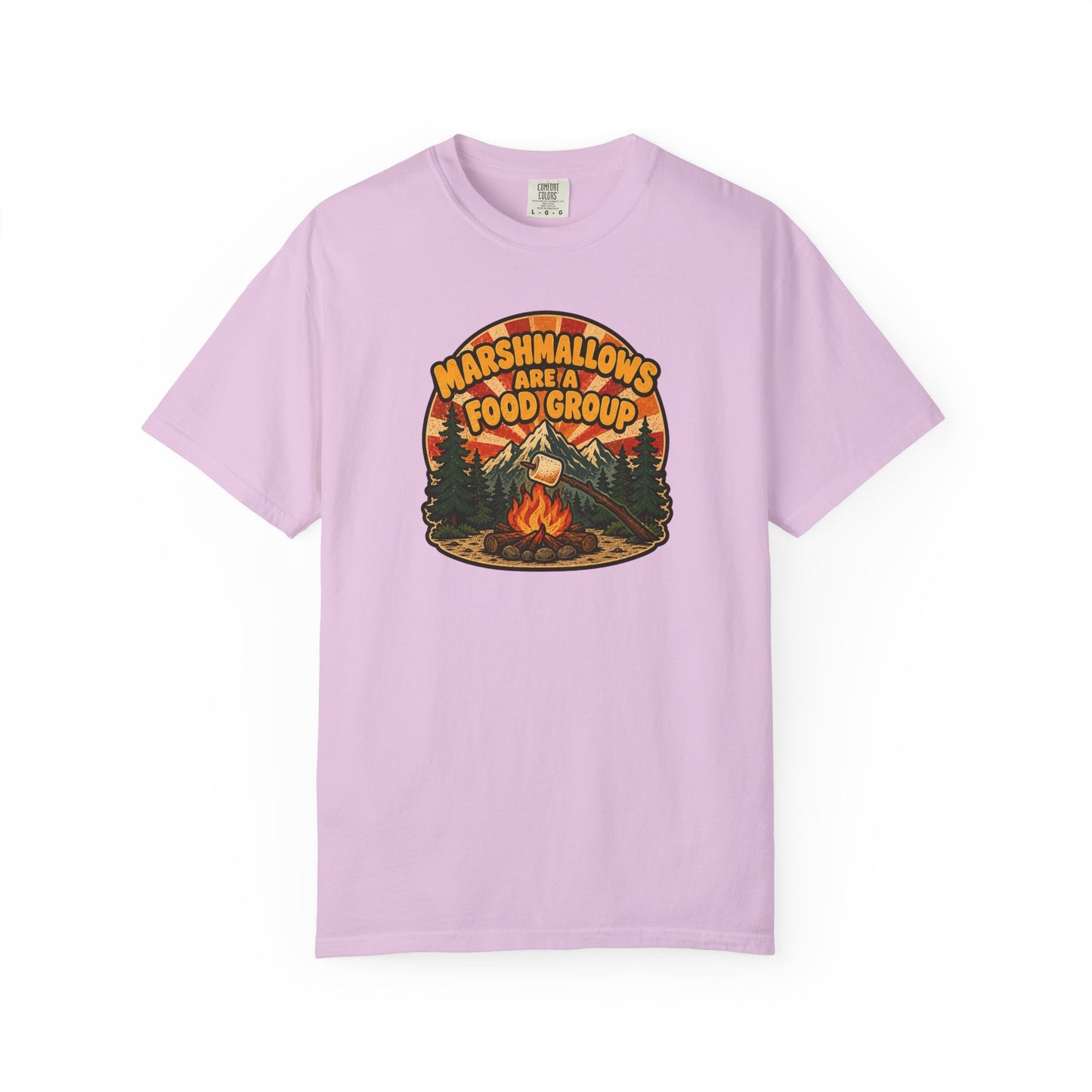 Marshmallows Are A Food Group T-Shirt | Funny Camping Campfire Graphic Tee