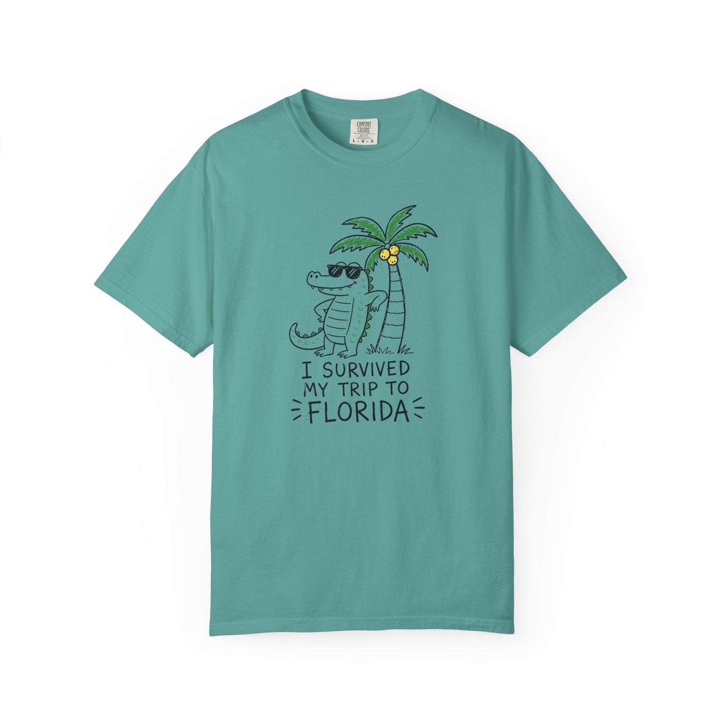 I Survived My Trip To Florida T-Shirt | Funny Alligator Vacation Graphic Tee