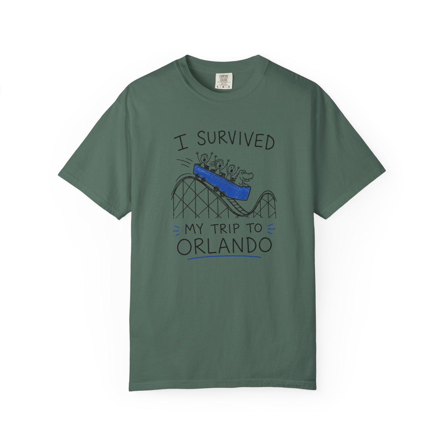 I Survived My Trip To Orlando T-Shirt | Funny Roller Coaster Vacation Graphic Tee