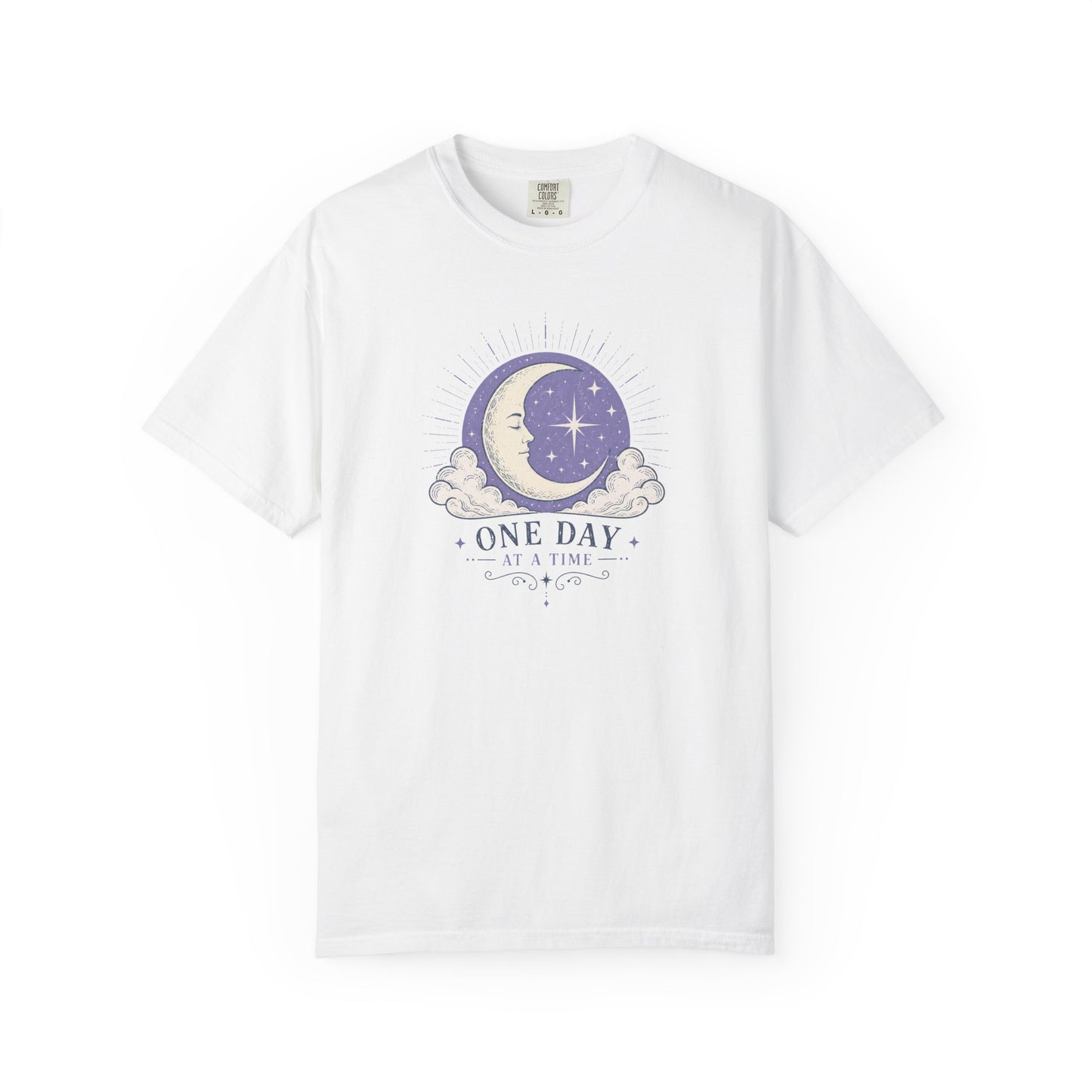 One Day At A Time T-Shirt | Celestial Moon Boho Graphic Tee