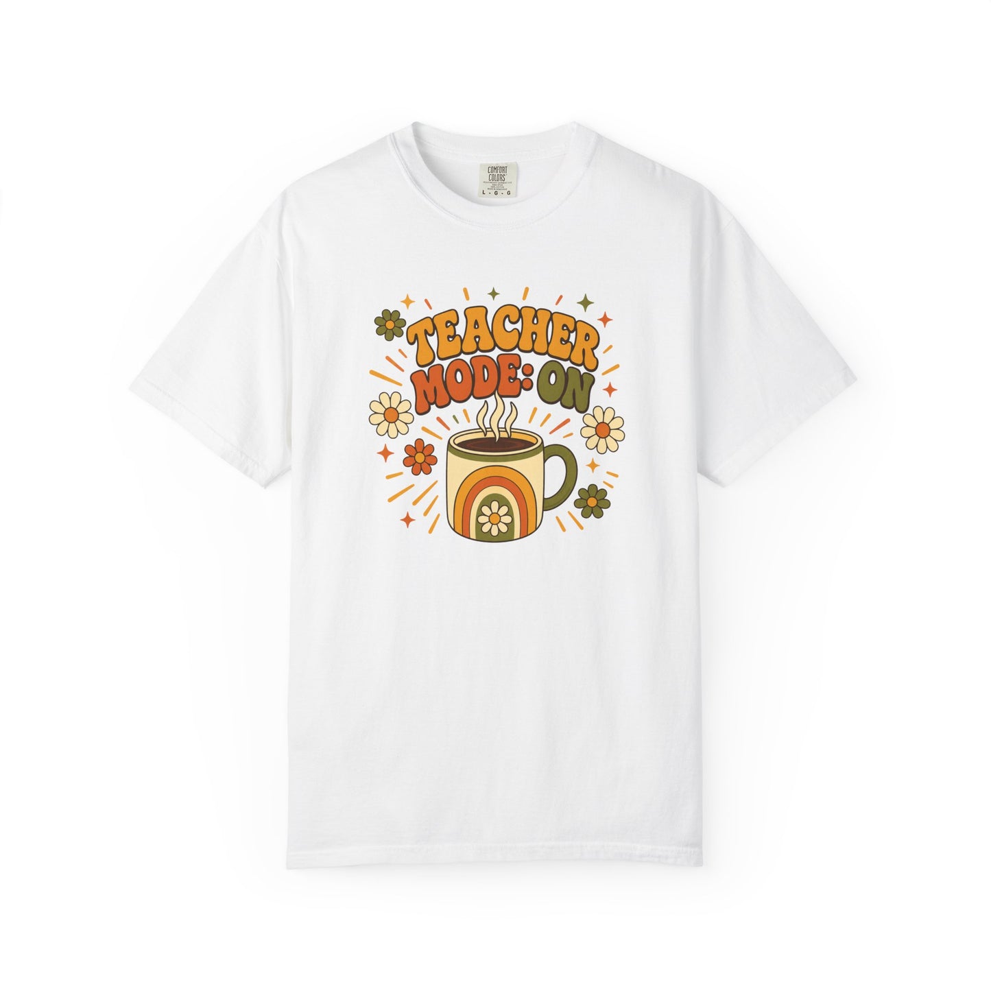 Teacher Mode On T-Shirt — Retro Coffee Teacher Shirt
