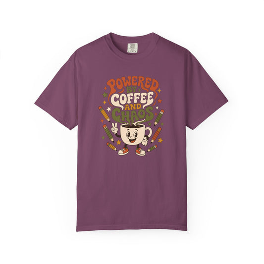 Powered by Coffee and Chaos T-Shirt product mockup