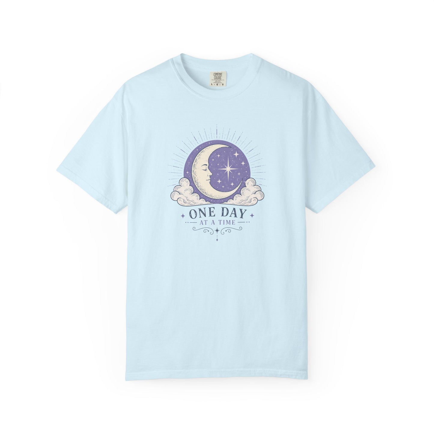 One Day At A Time T-Shirt | Celestial Moon Boho Graphic Tee