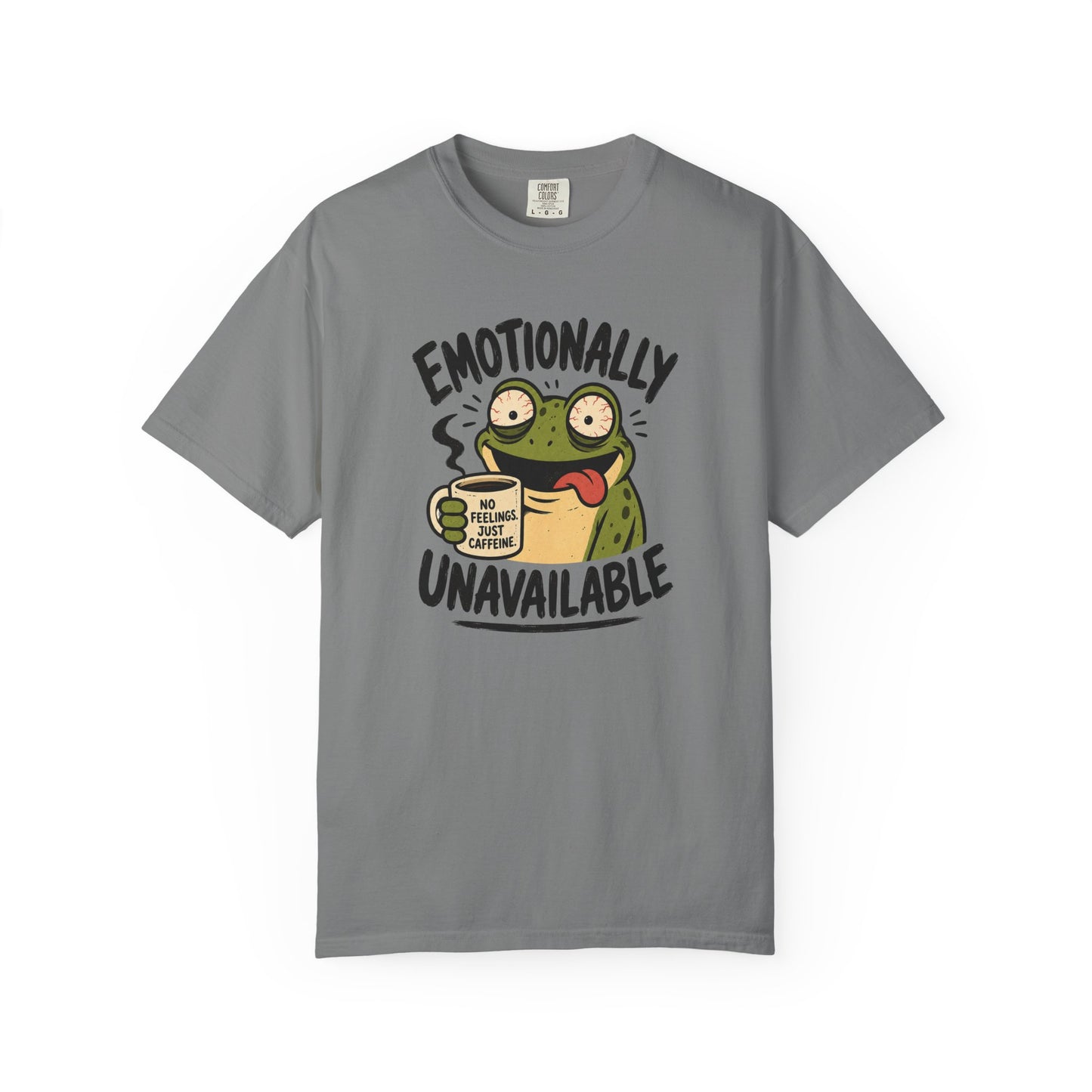 Emotionally Unavailable Frog T-Shirt product mockup