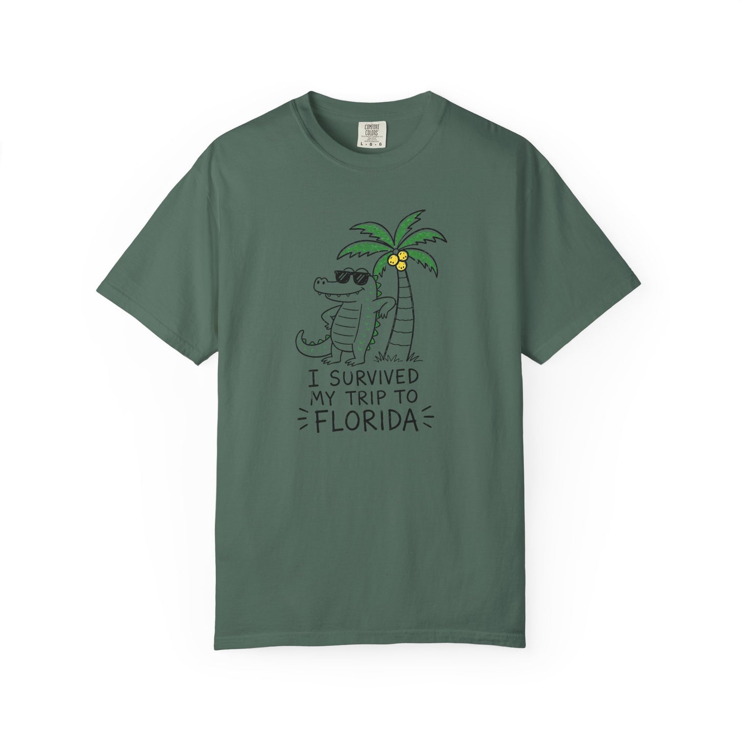 I Survived My Trip To Florida T-Shirt | Funny Alligator Vacation Graphic Tee