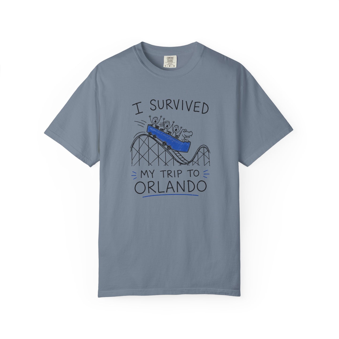 I Survived My Trip To Orlando T-Shirt | Funny Roller Coaster Vacation Graphic Tee