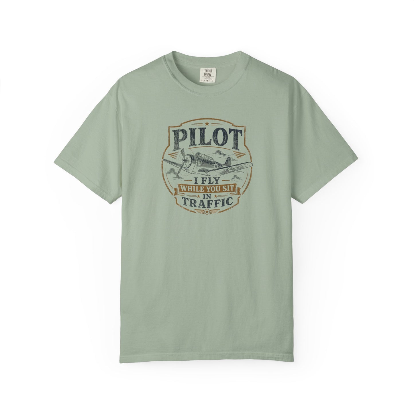 Pilot I Fly While You Sit In Traffic T-Shirt | Vintage Aviation Graphic Tee