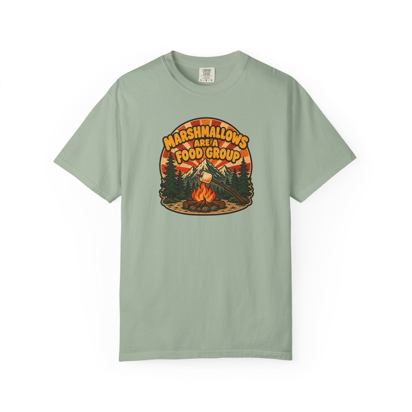 Marshmallows Are A Food Group T-Shirt | Funny Camping Campfire Graphic Tee
