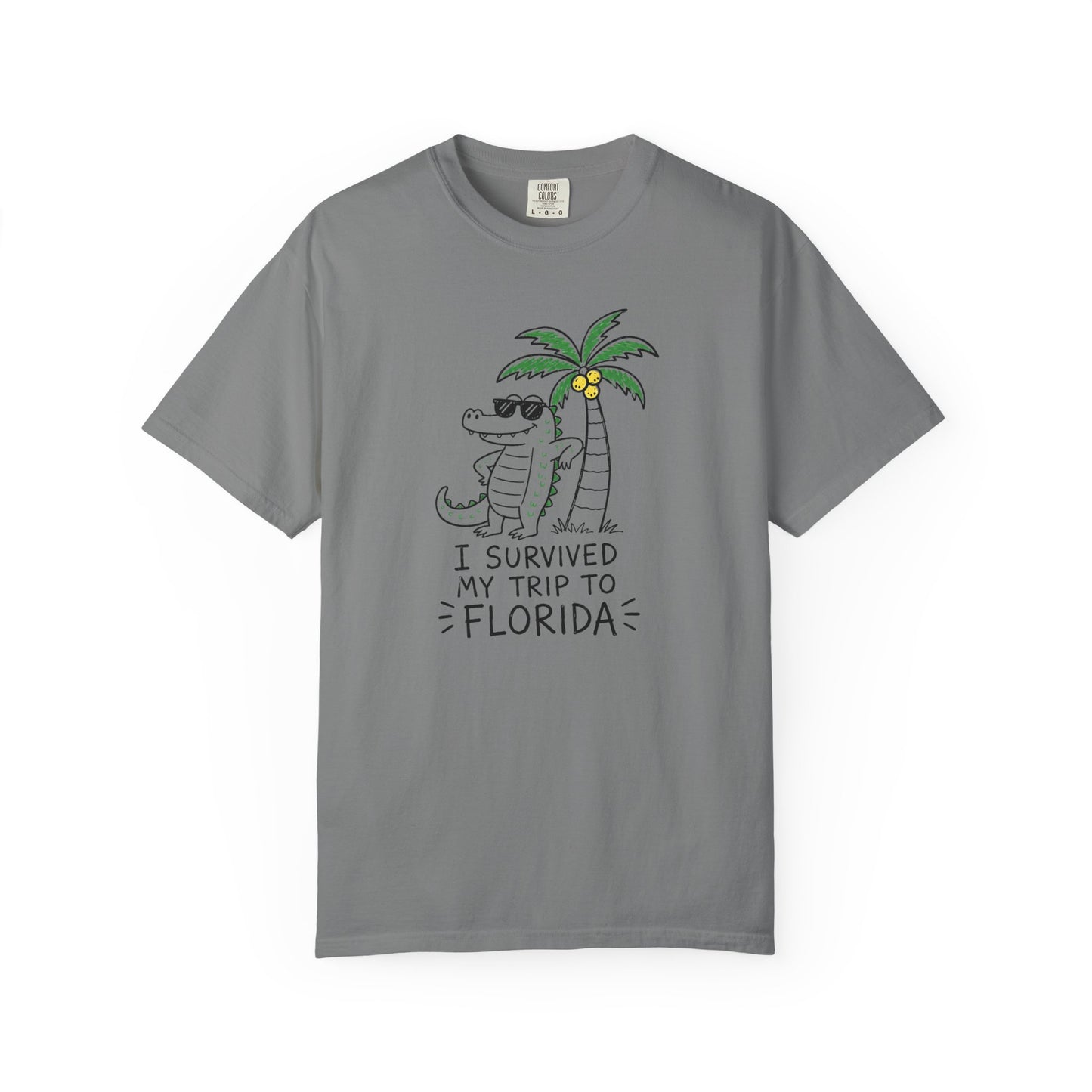 I Survived My Trip To Florida T-Shirt | Funny Alligator Vacation Graphic Tee