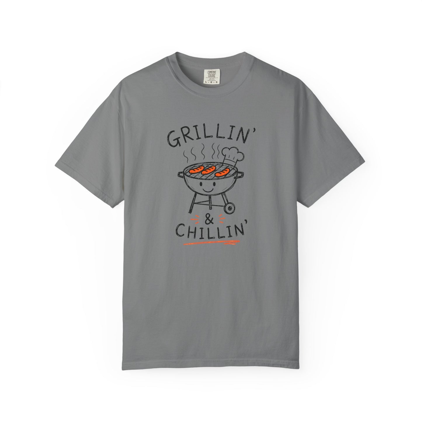 Grillin' and Chillin' T-Shirt | Funny Doodle BBQ Graphic Tee