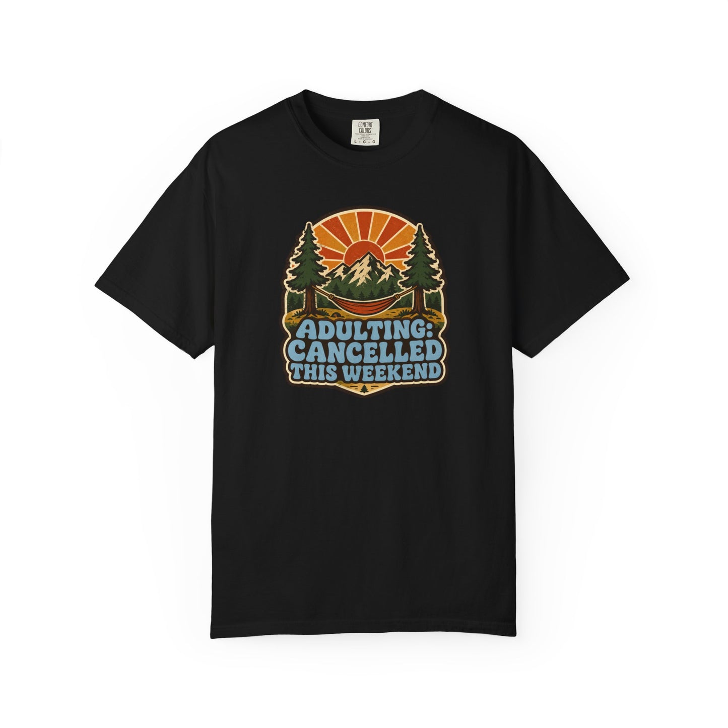 Adulting: Cancelled This Weekend T-Shirt | Retro Camping Graphic Tee