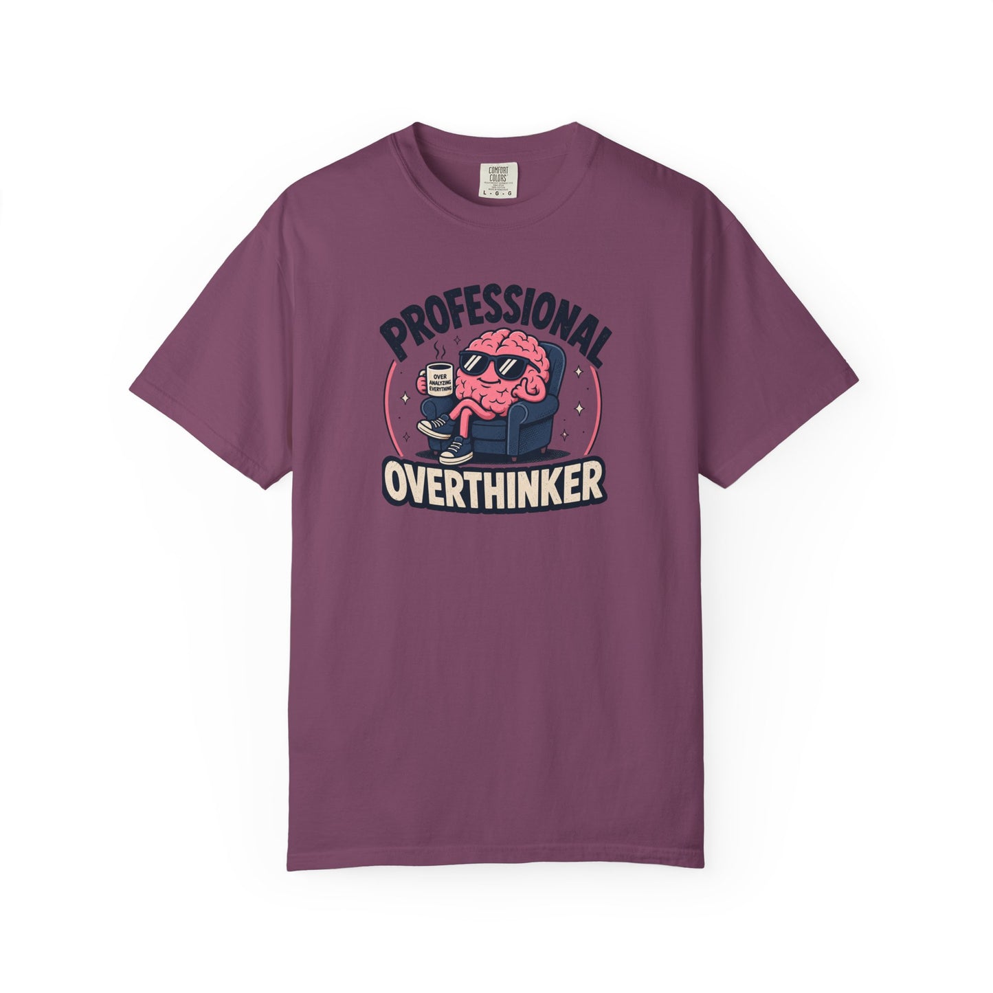 Professional Overthinker T-Shirt | Funny Retro Brain Graphic Tee
