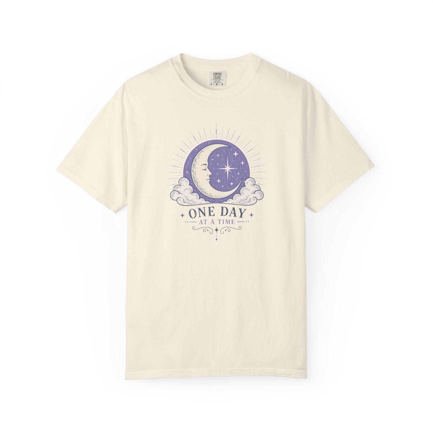 One Day At A Time T-Shirt | Celestial Moon Boho Graphic Tee