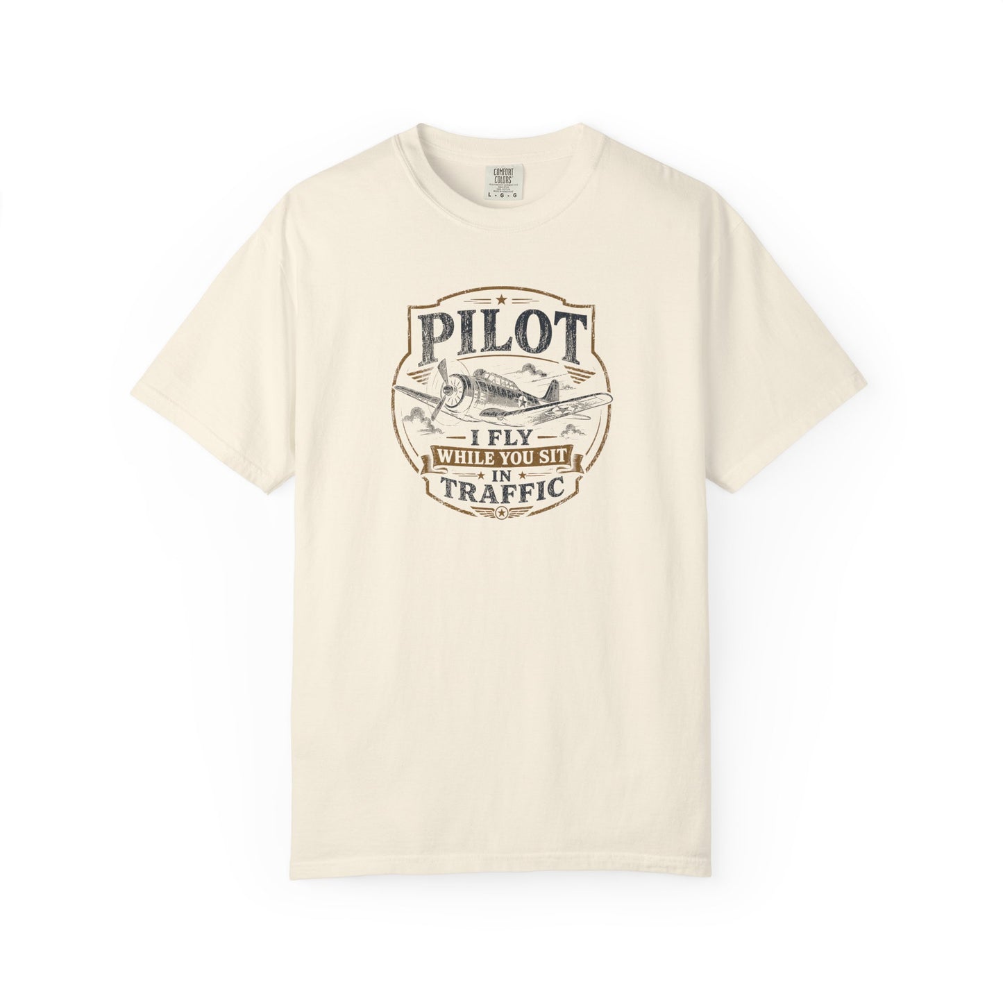 Pilot I Fly While You Sit In Traffic T-Shirt | Vintage Aviation Graphic Tee