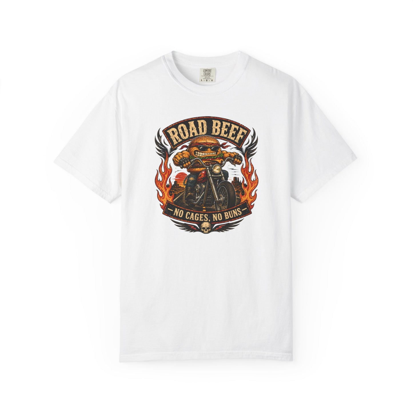 Road Beef Motorcycle Shirt – Funny Biker Cow Graphic Tee
