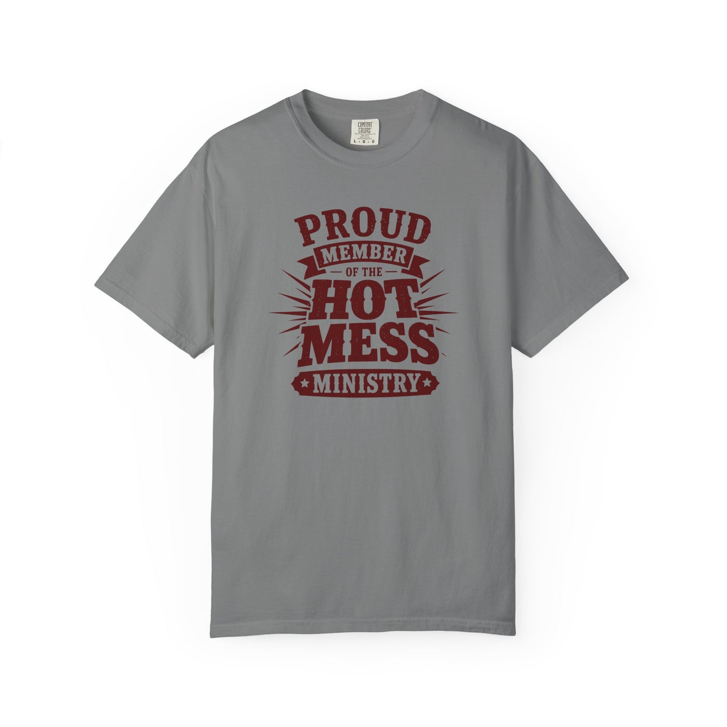 Hot Mess Ministry T-Shirt | Funny Christian Faith Graphic Tee  Description: