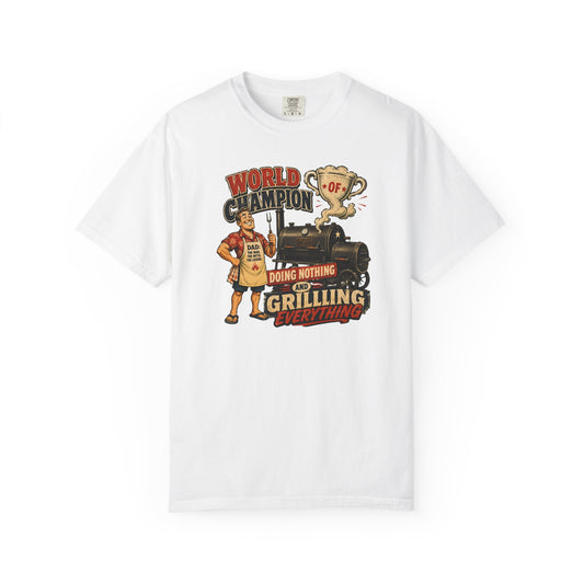 World Champion of Doing Nothing and Grilling Everything T-Shirt product mockup