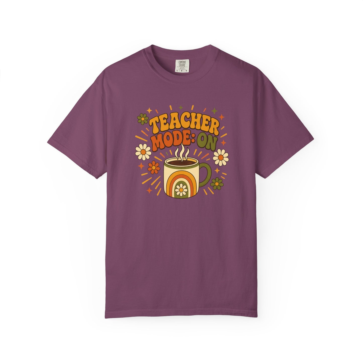 Teacher Mode On T-Shirt — Retro Coffee Teacher Shirt
