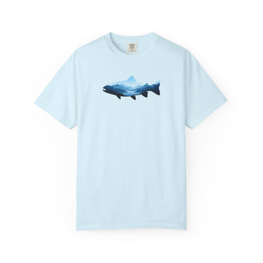 Trout Mountain Double Exposure T-Shirt product mockup
