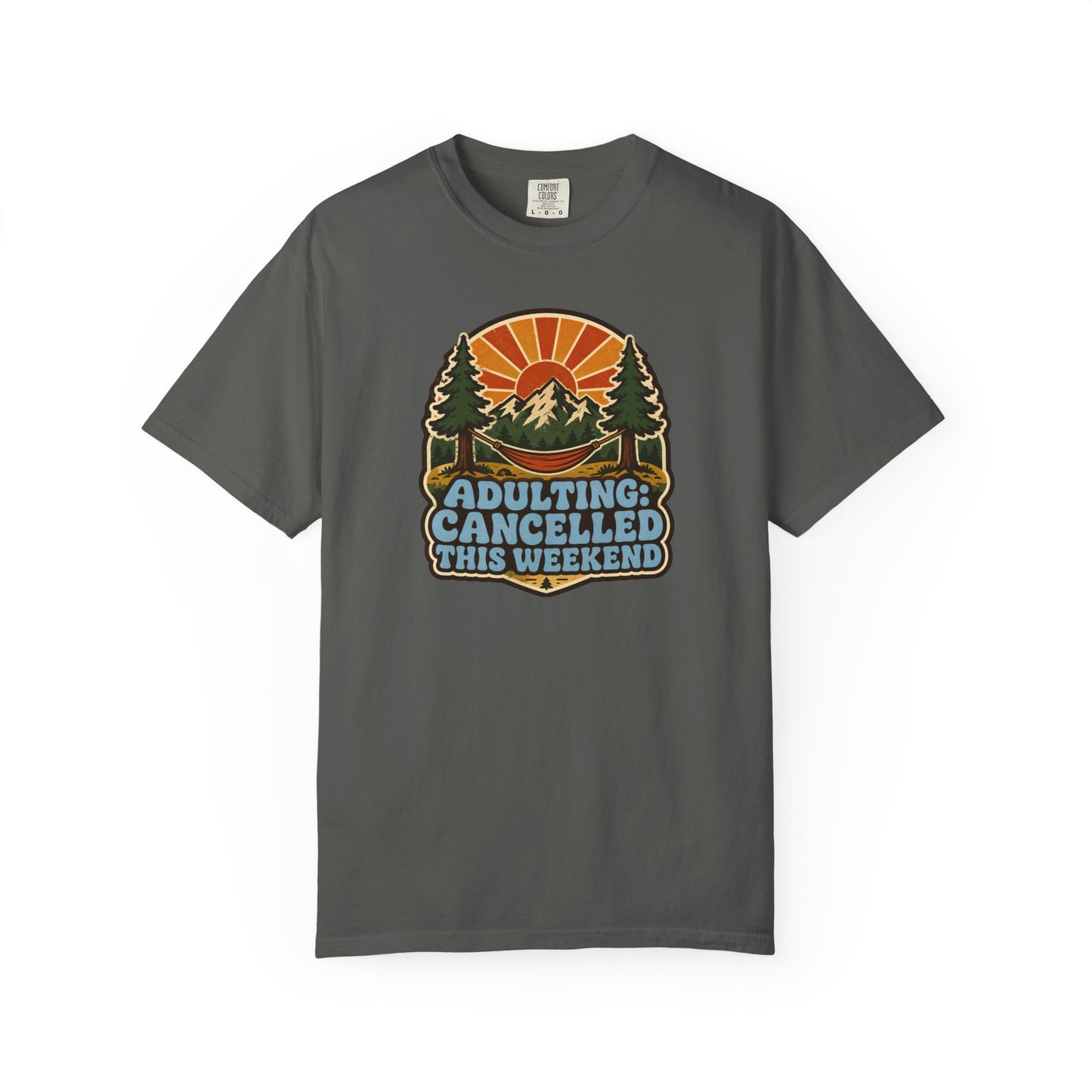 Adulting: Cancelled This Weekend T-Shirt | Retro Camping Graphic Tee